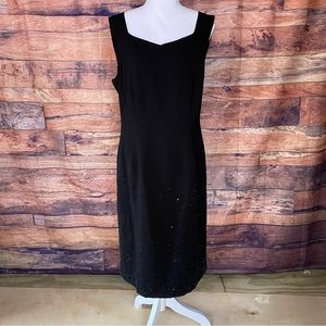 August Silk Black Dress with Sequins